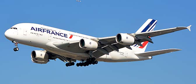 Air France Airbus A380-861 F-HPJI, Los Angeles international Airport, January 19, 2015